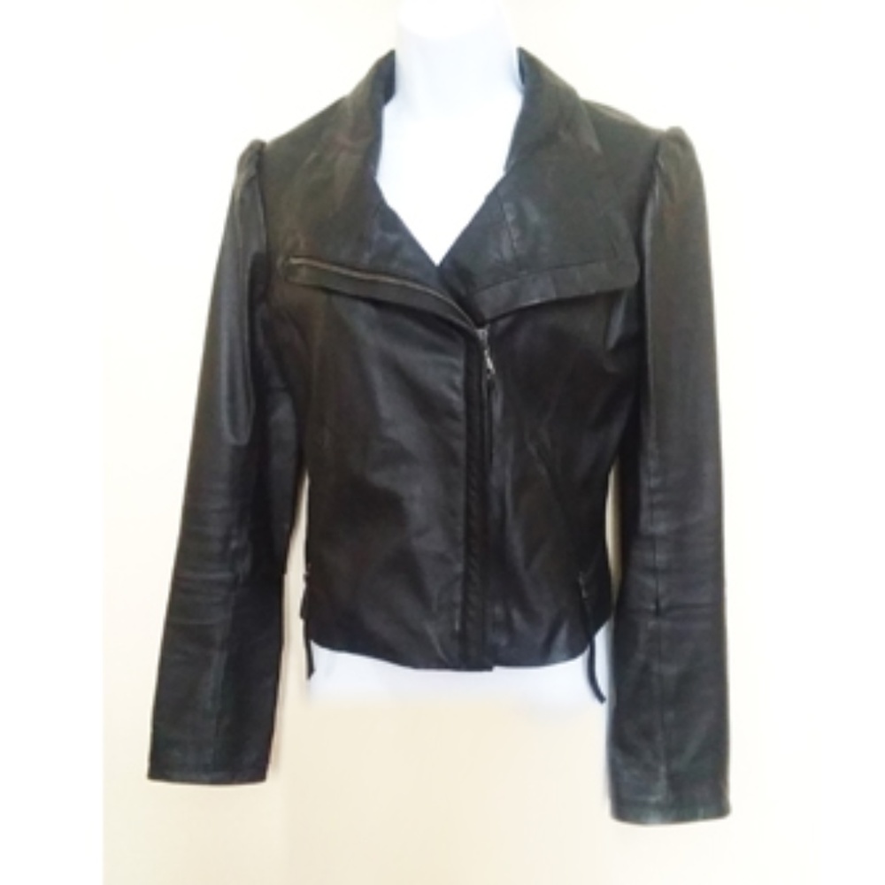 GENUINE LEATHER JACKET IN BLACK FROM "LULU BRAVO"